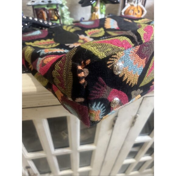 Raviani Garland Tx Tote Bag Tapestry Western Boho Bling Jacquard Floral Purse - Picture 8 of 16